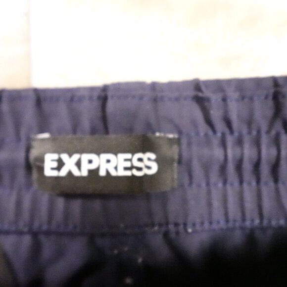 Express Jogger Pants Men’s Large Navy Blue Tapered Stretch Athleisure - Picture 3 of 12